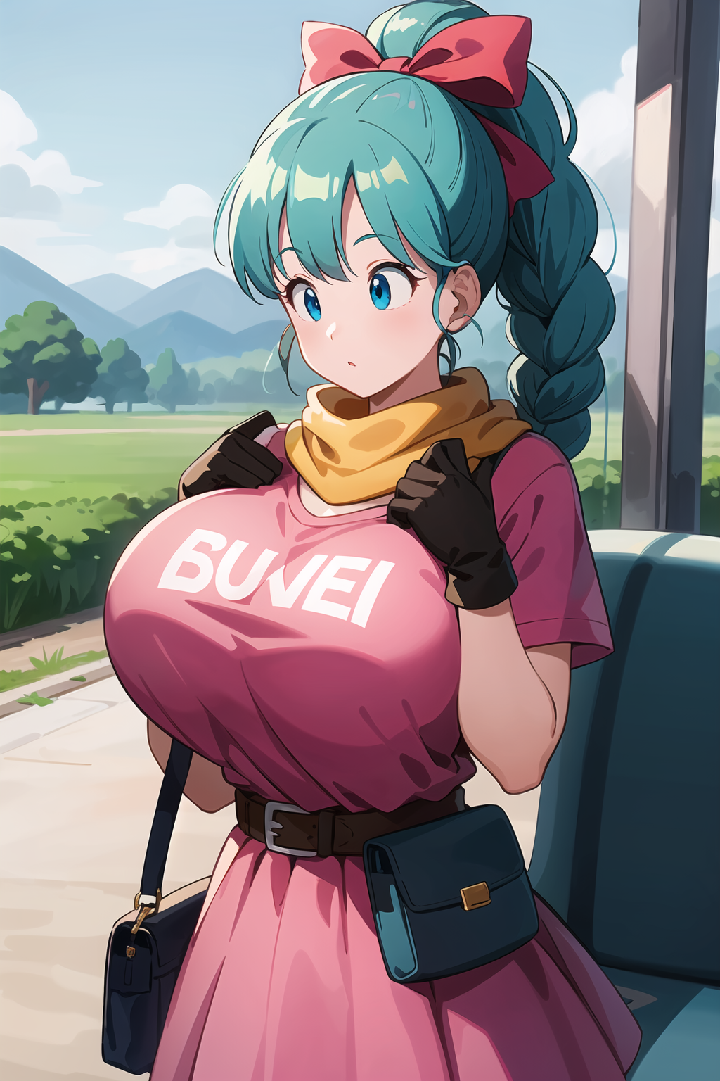 1girls, ai generated, breasts, bulma briefs, dragon ball, female, female focus, female only, huge breasts, looking at viewer, stable diffusion, voluptuous, voluptuous female