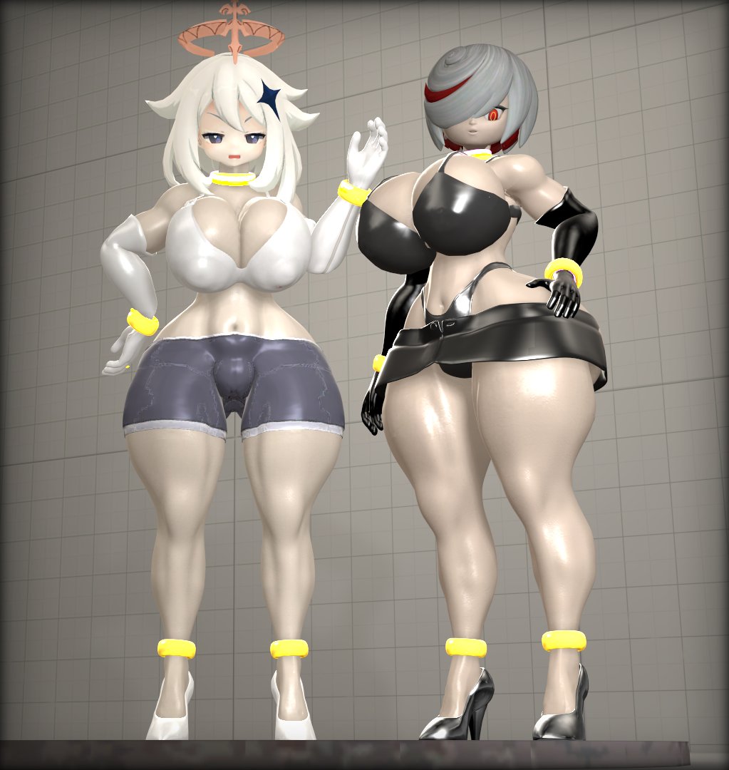 3d aged_up bimbo crossover female_only genshin_impact high_heels huge_breasts mihoyo paimon_(genshin_impact) sage_(sonic_frontiers) sega sonic_(series) sonic_frontiers thick_thighs