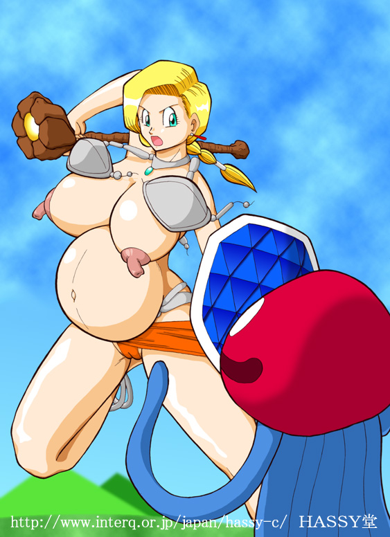 bianca_whitaker bikini_armor clothing cureslime dragon_quest dragon_quest_v hassy-c healslime large_breasts panties pregnant skirt slime slime_(dragon_quest) slime_monster tagme