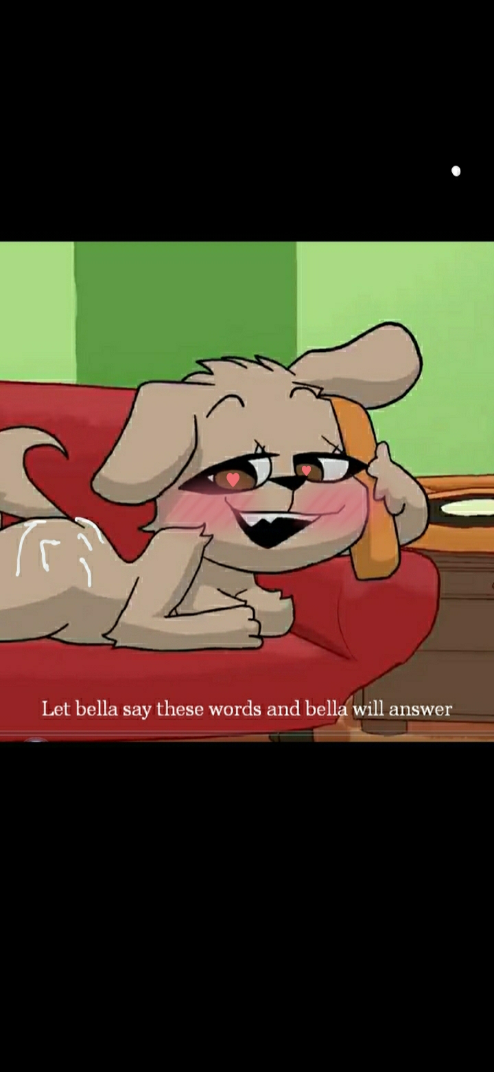 1girls anthro anthro_only breasts cum cum_on_ass cum_on_body dog female female_only furry humanoid laying_down laying_on_sofa phone sofa talking_bella talking_ben talking_friends talking_tom_and_friends_(series)