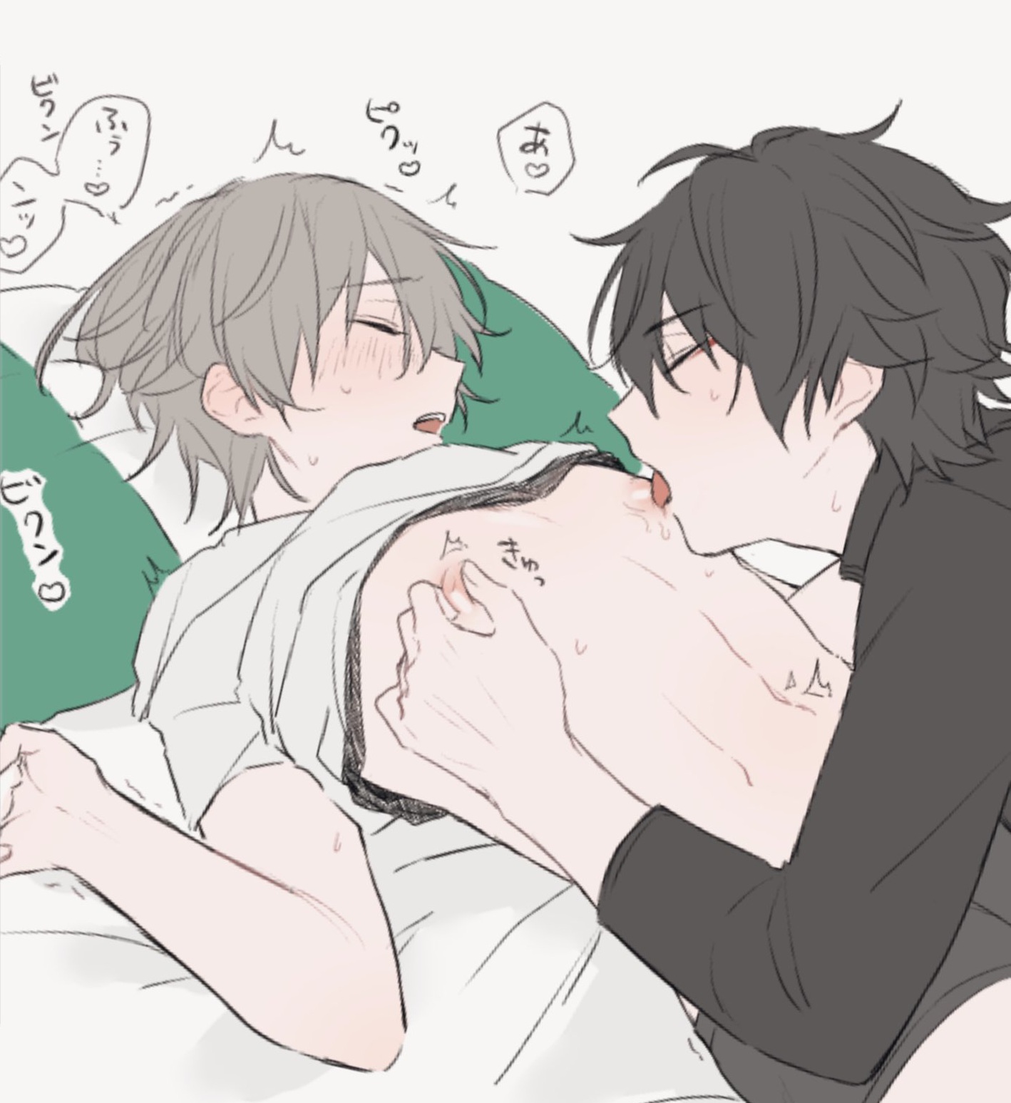 2boys, blush, caelus (honkai: star rail), dan heng, dan heng (honkai: star rail), femboy, gay, honkai (series), honkai: star rail, male, male only, multiple boys, multiple males, pinching nipples, playing with nipple, sirolook, yaoi