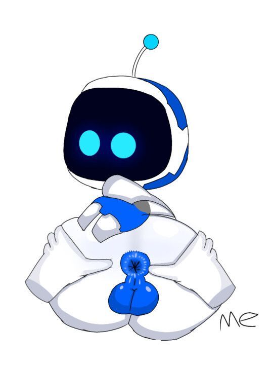 antennae ass asshole astro_bot astro_bot_(series) ballsack blue_eyes butt butt_grab hand_on_butt looking_at_viewer looking_back looking_back_at_viewer playstation robot shortstack sony_corporation sony_interactive_entertainment stretching_anus stretching_ass