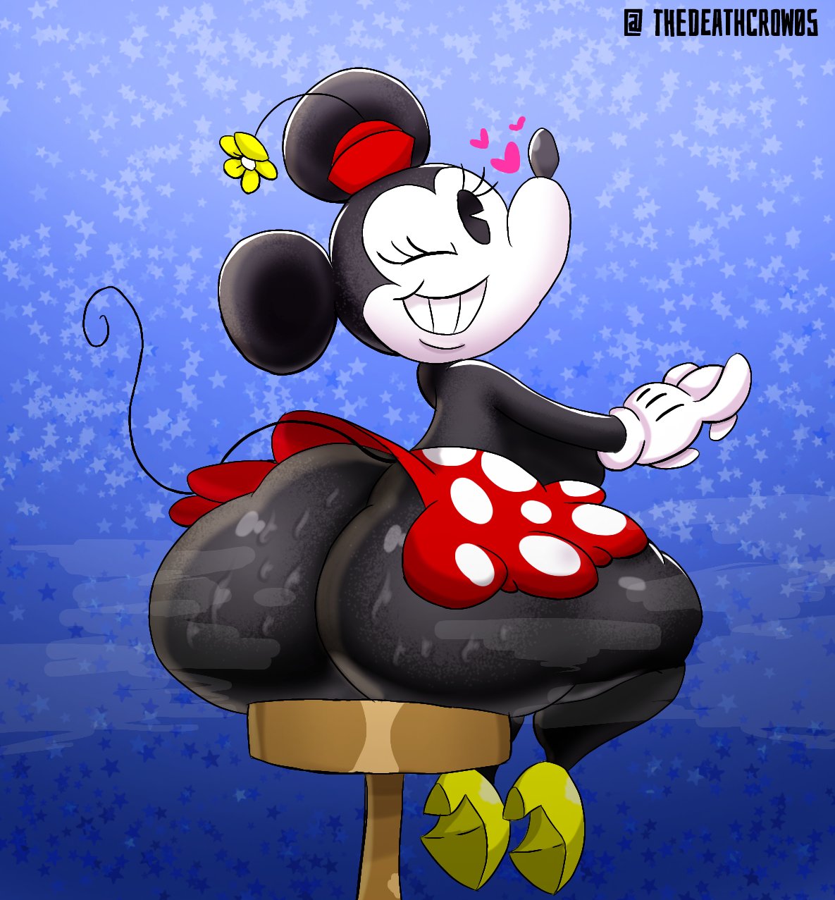 ass, big ass, disney, female, minnie mouse, mouse, mouse girl, mouse tail, rodent, thedeathcrow05