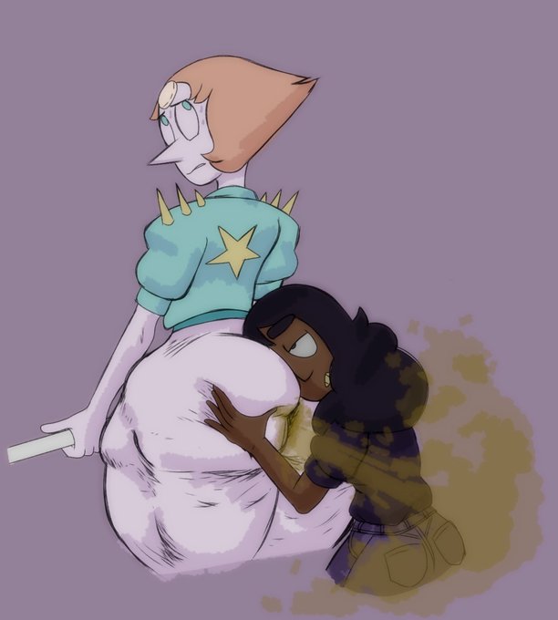 2girls ass big_ass bottom_heavy cartoon_network connie_maheswaran dark-skinned_female dark_skin face_in_ass fart fart_cloud fart_fetish farting farting_in_face female mrwastemaster pearl_(steven_universe) size_difference steven_universe thick_thighs thunder_thighs wide_hips