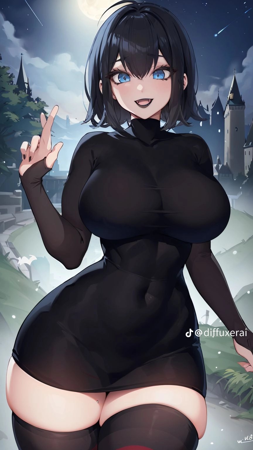 ai generated, ass, breasts, female, hotel transylvania, huge ass, huge breasts, mavis dracula, tagme