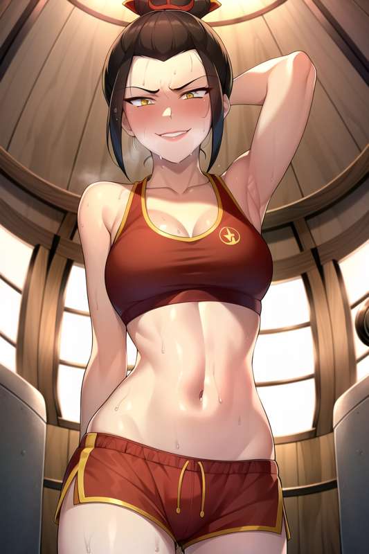 1girls ai_generated armpit avatar_legends avatar_the_last_airbender azula female fire_nation gym gym_clothes osyasenpai stable_diffusion