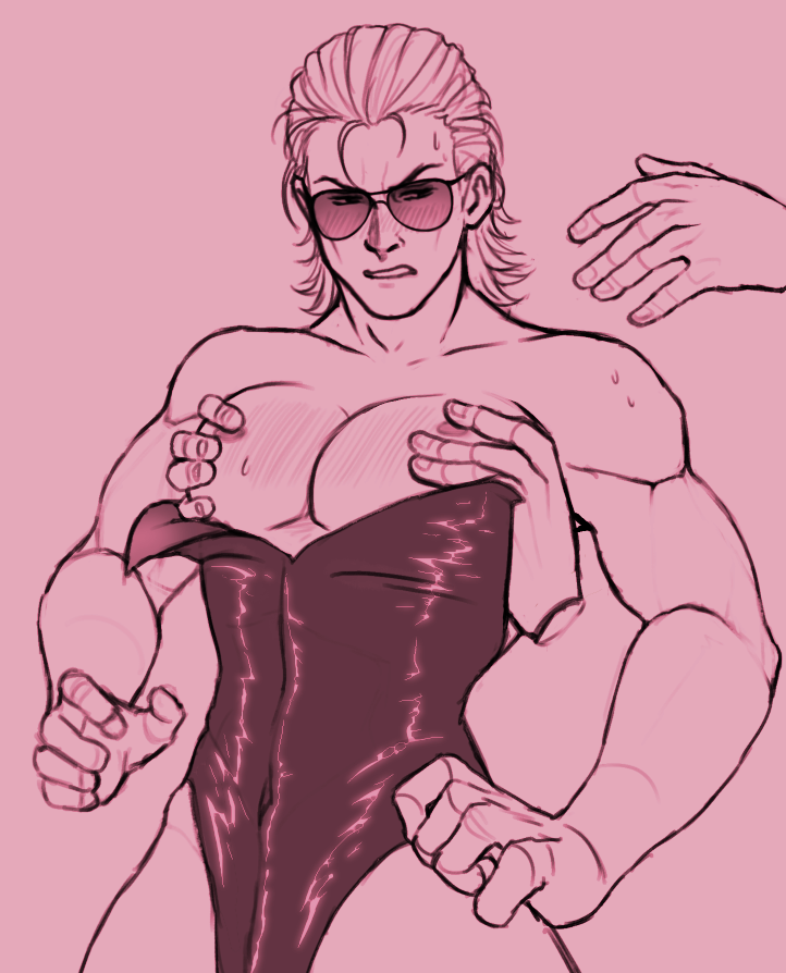 1boy gay kazuhira_miller metal_gear_solid metal_gear_solid_v touching_breast touching_nipples