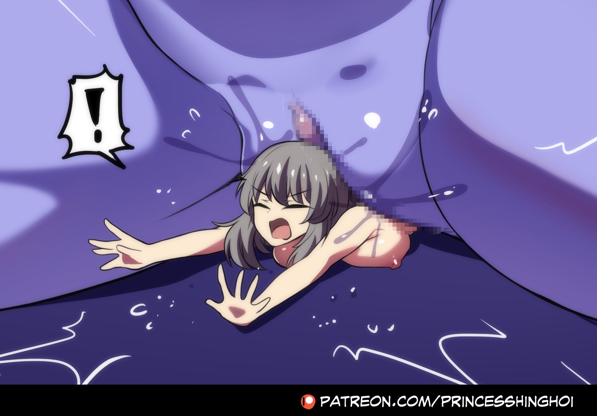 !, 2girls, breasts, censored, female, grey hair, hinghoi, honkai: star rail, macro, micro, mosaic censoring, multiple females, multiple girls, patreon username, phantylia the undying (honkai: star rail), princesshinghoi, pussy, pussy juice, size difference, stelle (honkai: star rail), tagme, unbirthing