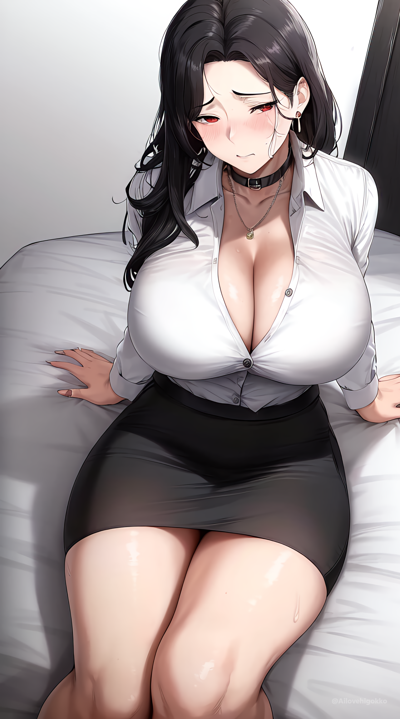 1girls, ai generated, ai love higokko, breasts, clothed, female, hi res, hips, holaraai, huge breasts, light skin, light-skinned female, naughty face, office lady, original, original character, thick thighs, thighs, wide hips