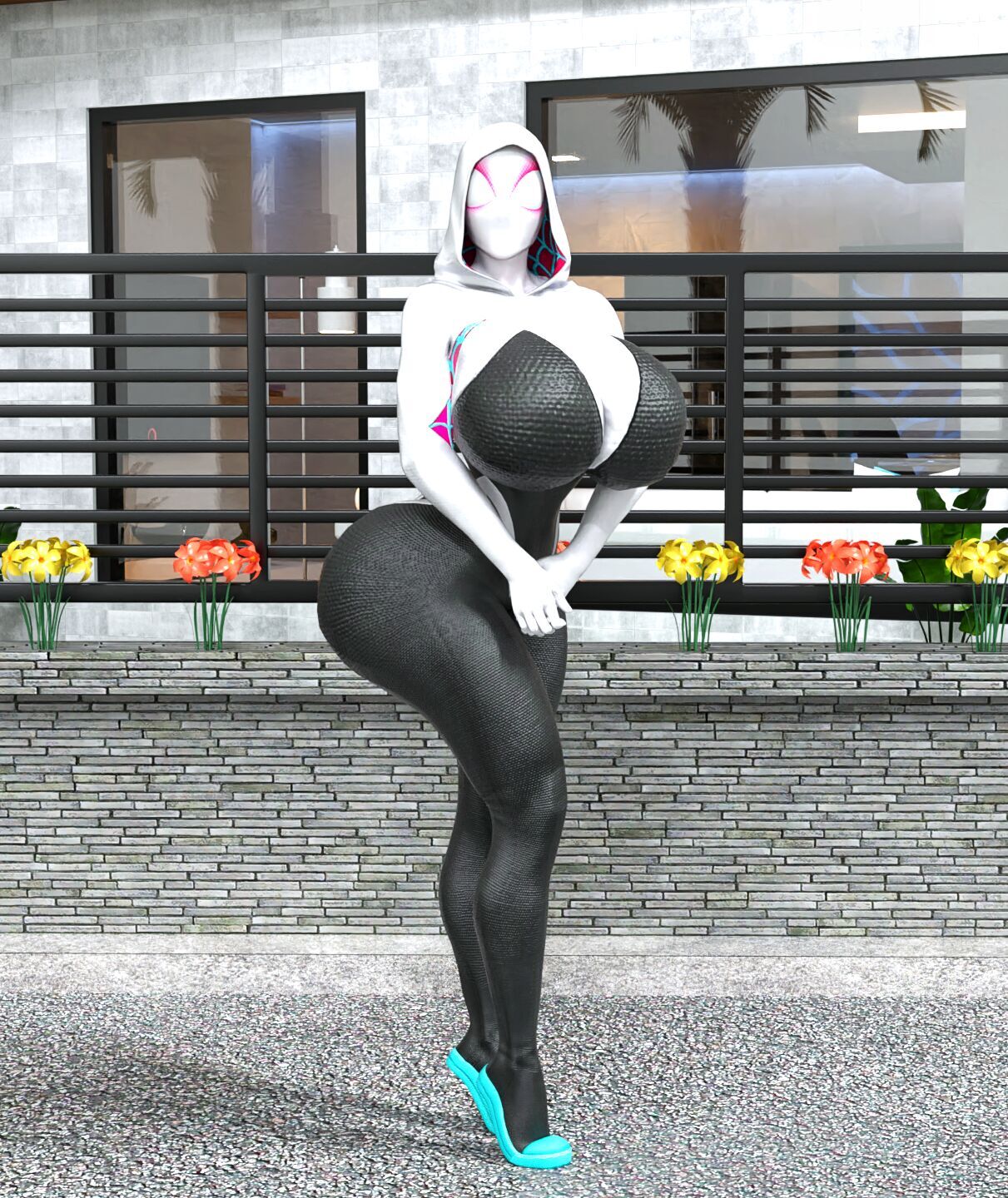 1girls, 3d, ass, athletic, athletic female, big ass, big breasts, bimbo, blonde hair, bottom heavy, breasts, breasts bigger than head, busty, cleavage, curvy, eyebrows, eyelashes, eyes, female, female focus, fit, fit female, gwen stacy, hair, hips, hourglass figure, huge ass, huge breasts, human, human only, hyper ass, large ass, large breasts, legs, light skin, light-skinned female, lips, marvel, marvel comics, realgreenheart, slim, slim waist, spider-gwen, spider-man (series), thick, thick hips, thick legs, thick thighs, thighs, top heavy, top heavy breasts, upper body, voluptuous, voluptuous female, waist, wide hips
