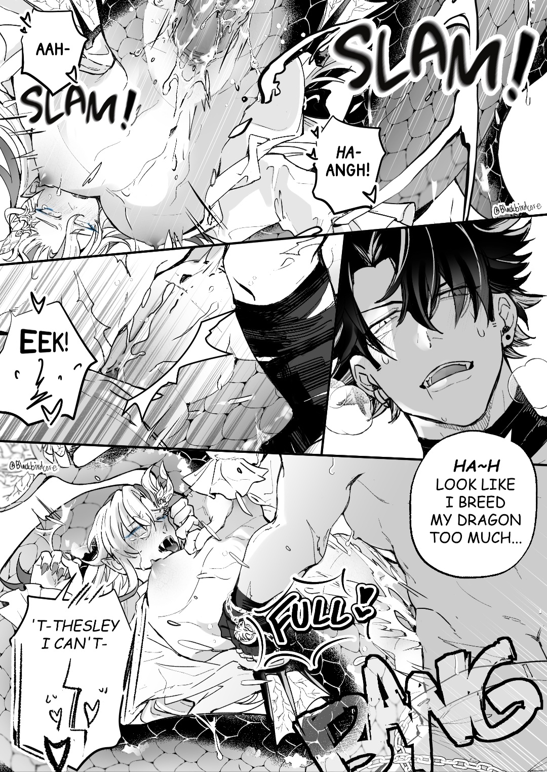1boy, 2boys, abs, blackbirdcore, blush, breasts, cuntboy, dragon, fingering, fondling breast, foreplay, gay, genshin impact, intersex, male, male only, muscles, naga, neuvillette (genshin impact), penetration, raw sex, rough sex, wriothesley (genshin impact), yaoi
