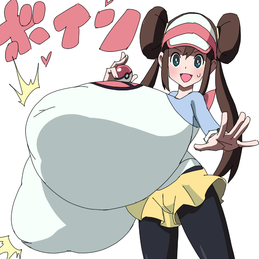 big breasts, breasts, breasts bigger than head, breasts bigger than torso, clothed, female, female only, game freak, huge breasts, hyper, hyper breasts, inverted nipples, nintendo, nipples visible through clothing, no bra, pokemon, pokemon bw2, ringosu33, rosa (pokemon), solo, top heavy