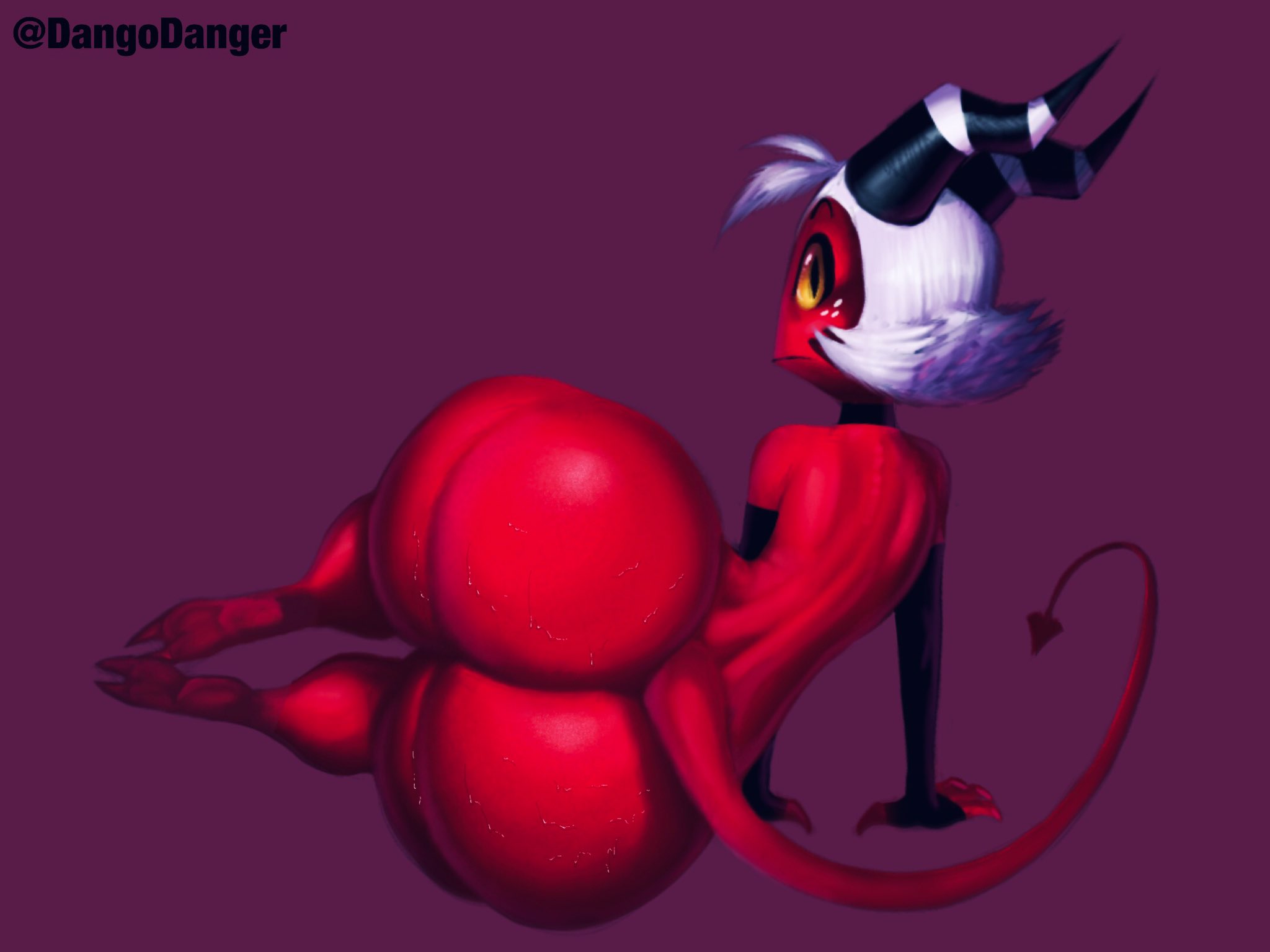 1boy, ass, big ass, bubble ass, bubble butt, dango danger, dangodanger, demon, femboy, helluva boss, huge ass, imp, male, male only, moxxie (helluva boss), solo, solo male