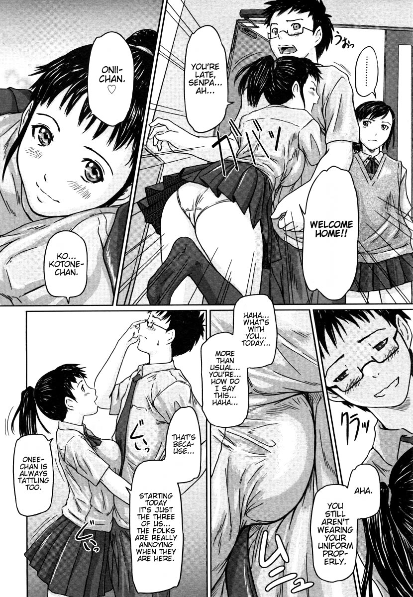 comic english_text giri_giri_sisters highres kisaragi_gunma manga monochrome panties pantyshot right_to_left school_uniform skirt translated underwear upskirt