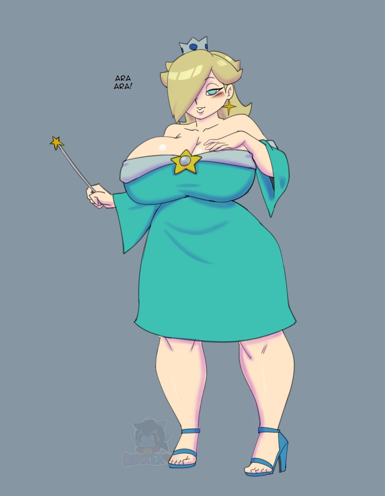 big_breasts bubblesstevo clothed female female_only huge_breasts mario_(series) nintendo princess_rosalina