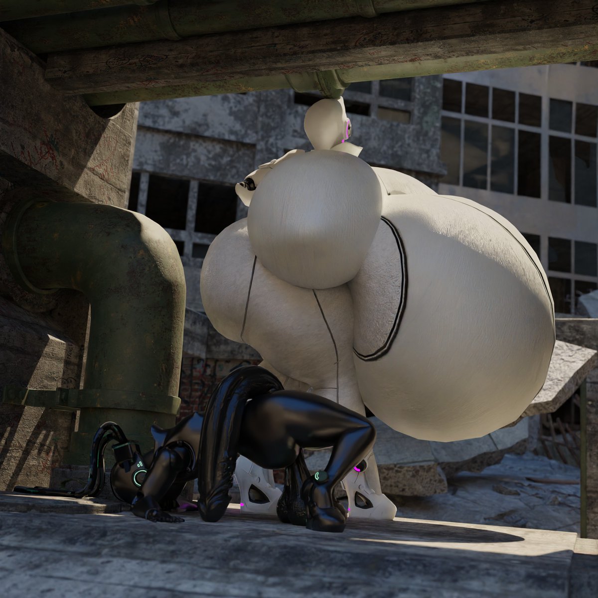 3d, after sex, ass, big ass, big breasts, breasts, bubble ass, bubble butt, cum, cumflated belly, female, futanari, haydee, haydee (game), huge ass, hyper, hyper ass, intersex, massive breasts, penis, qzk forte, sex