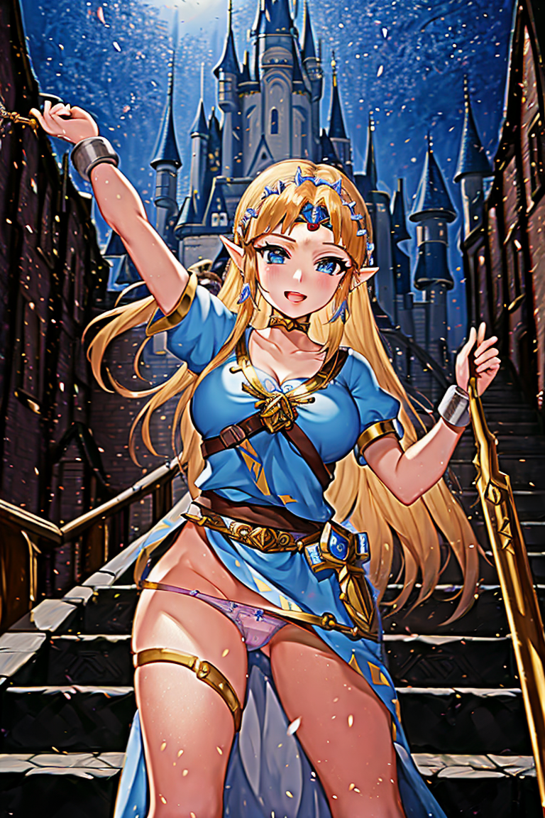 absurd_res absurdres ai_generated cosplay disneyland funny hd hi_res high_resolution highres hip_dips hylian_r34 panchira panchira_(standing) panties pantsu princess_zelda smile smiling smiling_at_viewer tagme the_legend_of_zelda unstable_diffusion