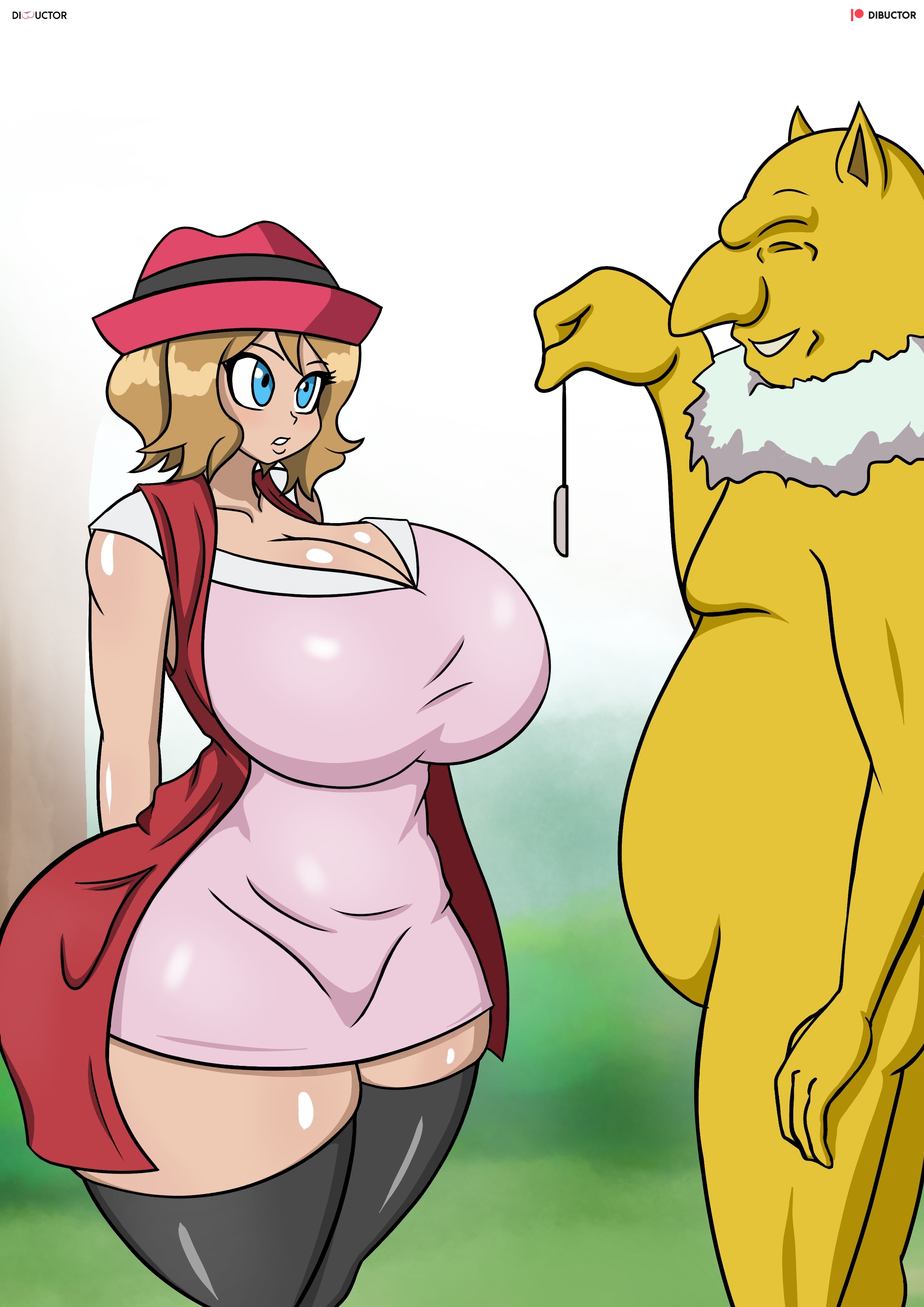 alternate version available, ass, big ass, breasts, clothed, dibuctor, female, huge ass, huge breasts, hypno, hypnosis, nintendo, pokemon, pokemon (species), serena (pokemon), ugly bastard
