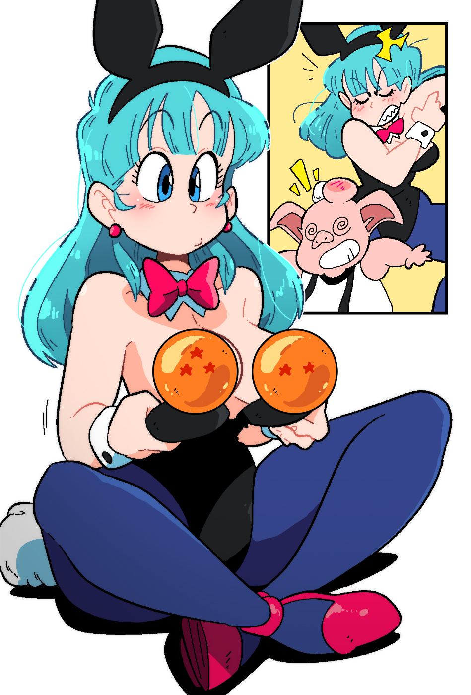 bulma_(bunny) bulma_(dragon_ball) bulma_briefs bunnysuit censored convenient_censoring dragon_ball dragon_ball_(classic) dragon_balls flashing novelty_censor scott_malin