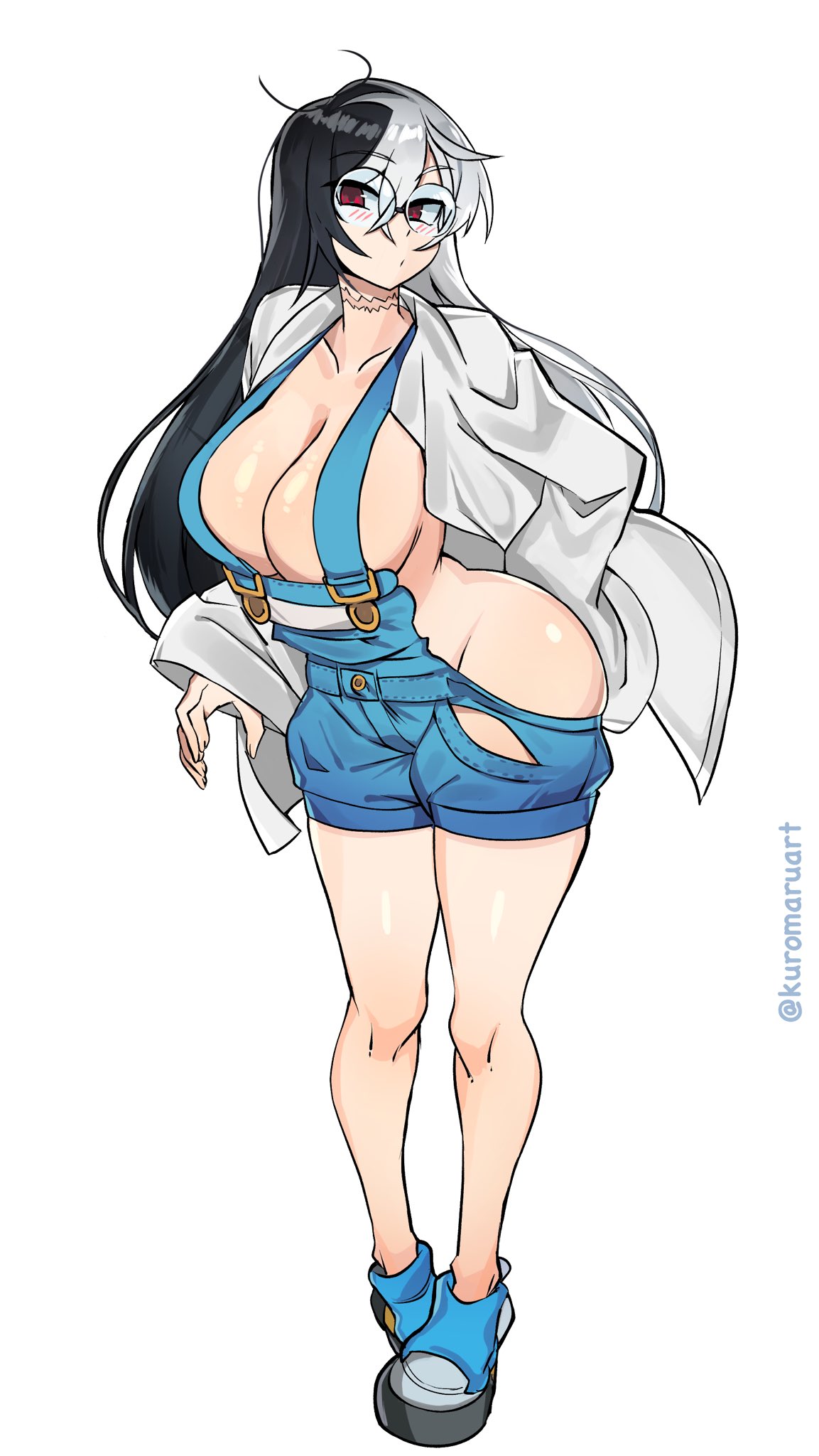 big breasts, breasts, character request, copyright request, female, kuromaruart, tagme, thick thighs