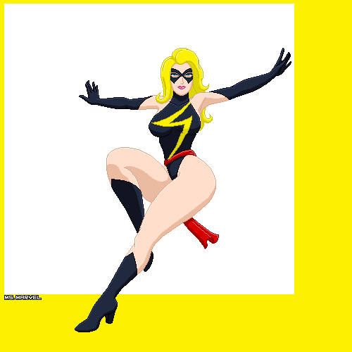 1girls blonde_hair carol_danvers female female_only hitzdesenhos human human_only leotard light-skinned_female light_skin looking_at_viewer marvel mask ms._marvel ms._marvel_(carol_danvers) superheroine tagme