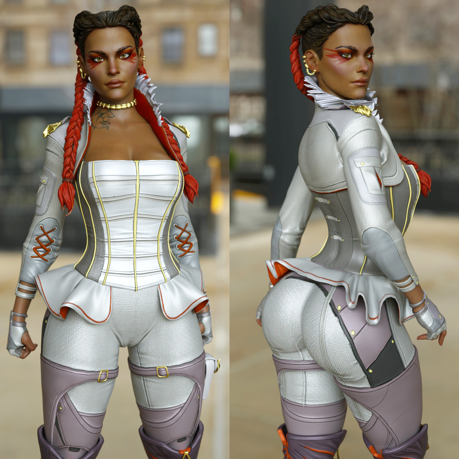 1girls, 3d, 3d (artwork), apex legends, ass, athletic, athletic female, big ass, big breasts, bottom heavy, braided hair, braided twintails, brazilian, breasts, brown body, brown hair, brown skin, bubble ass, bubble butt, bust, busty, chest, curvaceous, curvy, curvy figure, dark skin, dark-skinned female, electronic arts, eyebrows, eyelashes, female, fit, fit female, guhzcoituz, hips, hourglass figure, huge ass, huge breasts, human, large ass, large breasts, latina, legs, lips, loba (apex legends), multicolored hair, red hair, respawn entertainment, thick, thick legs, thick thighs, thighs, top heavy, two-tone hair, upper body, voluptuous, waist, watermark, wide hips