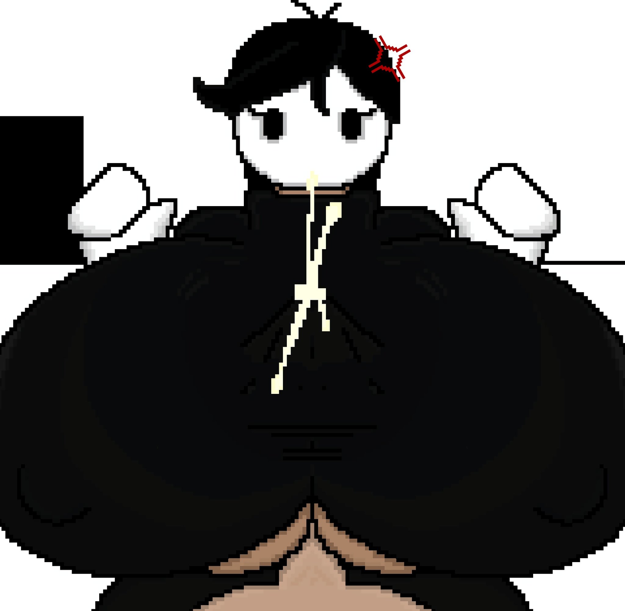 anger vein, big breasts, blank room soup, boobjob, breast squeeze, breasts, creepypasta, cum, dark skin, ejaculation, female, masked female, paizuri, pixel art, straight, titfuck, videogamedunky