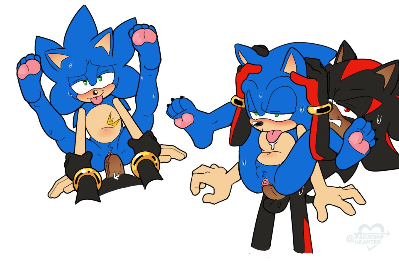 1boy 1cuntboy andromorph anthro arrow_hearted balls barefoot blue_body bodily_fluids claws cuntboy duo feet full_nelson full_nelson_(legs_held) full_nelson_vaginal genitals holding_arms intersex intersex/male male mobian_hedgehog pawpads paws penis pubes pussy red_and_black_body sega shadow_the_hedgehog sonadow sonic_(series) sonic_the_hedgehog sonic_the_hedgehog_(series) stomach_bulge sweat toe_claws tongue tongue_out vaginal_penetration white_background yaoi