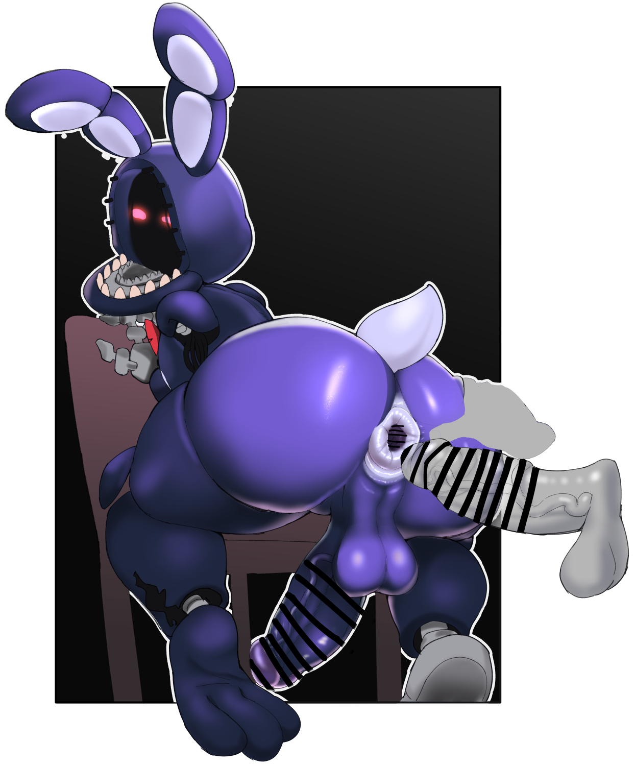 2boys, animatronic, ass, balls, daddy anus, erection, faceless male, five nights at freddy's, five nights at freddy's 2, gay, living machine, looking at another, male, male only, penis, red eyes, rengenosenaka, robot, sex, testicles, withered bonnie