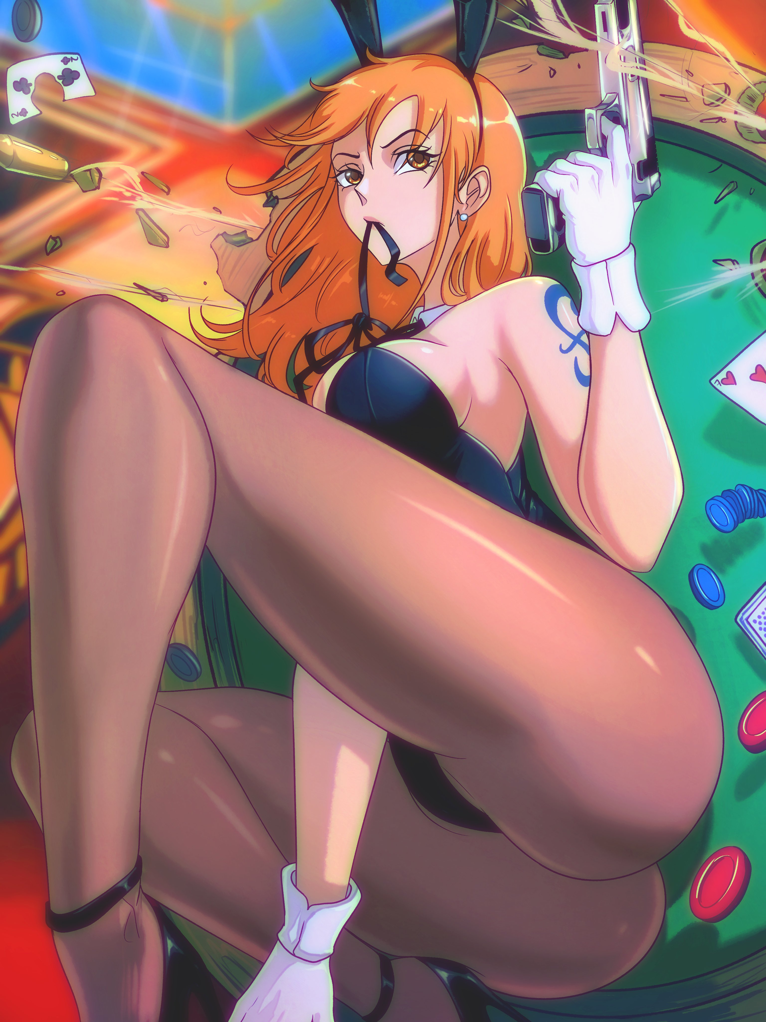 1girls, bunnysuit, female, female only, nami (one piece), one piece, opalisart, post-timeskip, tagme