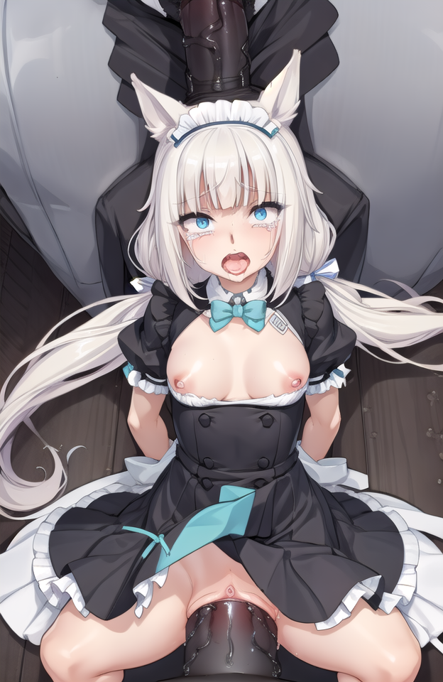 ahe_gao ai_generated animal_ears bad_anatomy interspecies nekopara rape tears vaginal_penetration vanilla_(sayori)