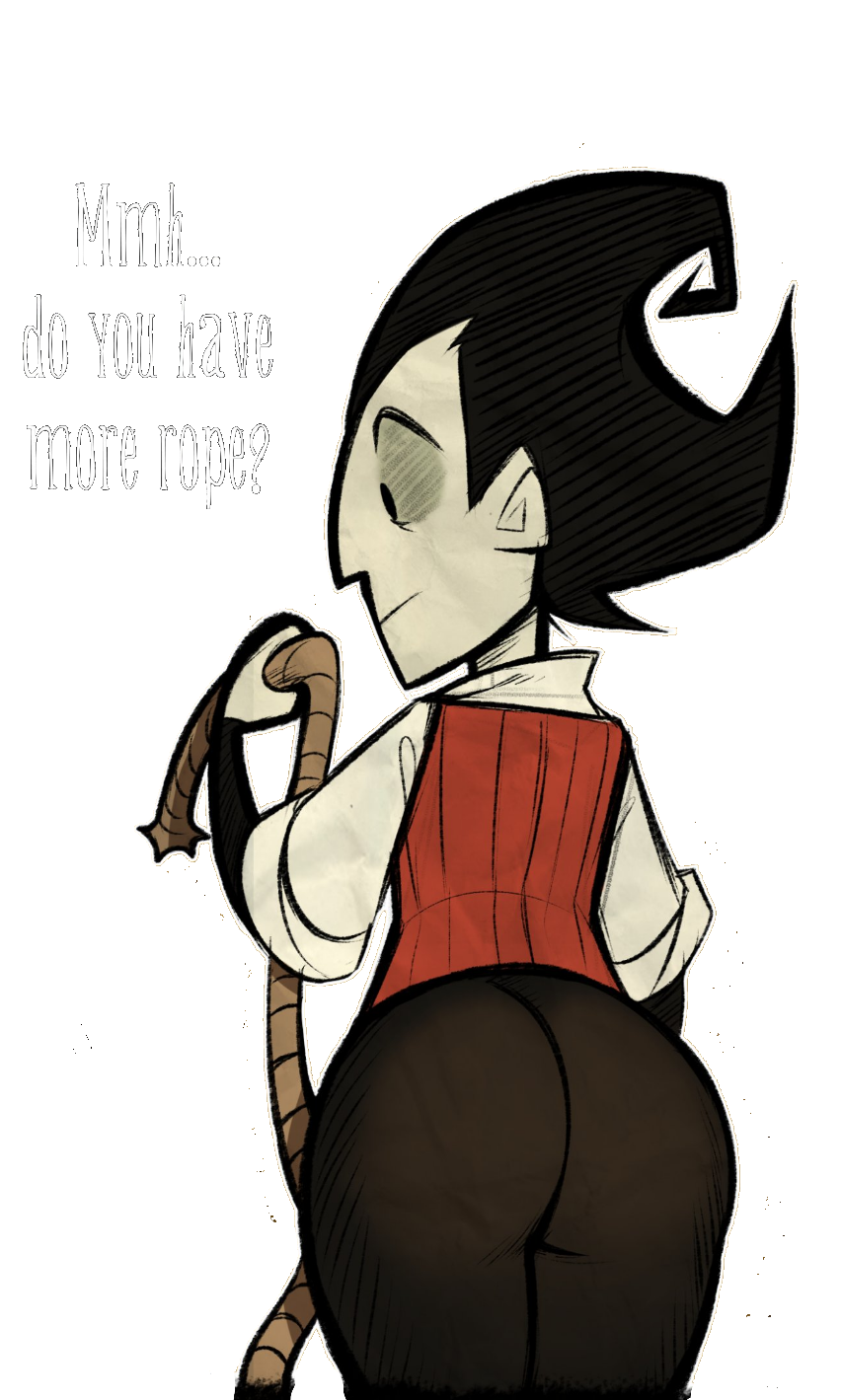 1boy ass big_ass big_butt black_hair butt don't_starve don't_starve_together edit fat_ass fat_butt femboy fully_clothed girly huge_ass huge_butt male male_focus male_only mawile123 rope solo solo_male talking_to_viewer text thick_ass thick_butt transparent_background wilson_percival_higgsbury