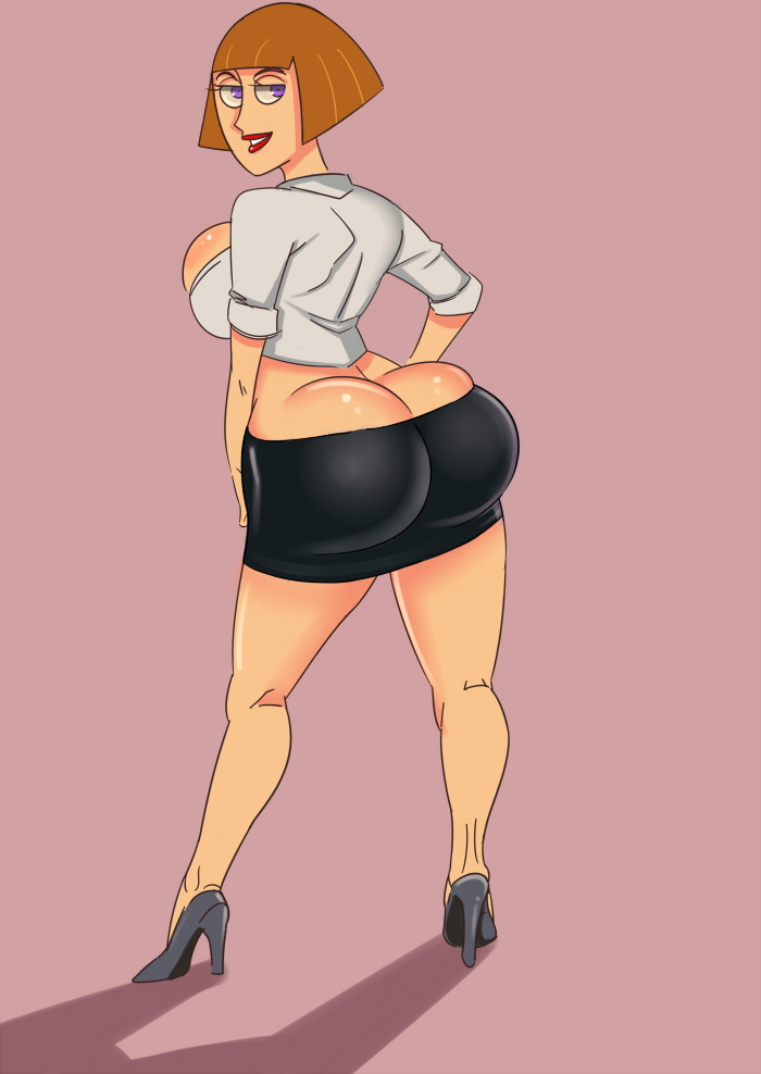 1girls, anus, ass, barely contained, barely contained ass, barely fits, breasts, busty, danny phantom, female, female only, high heels, human, inconvenient ass, madeline fenton, milf, nikuyoku, skirt, solo, undersized clothes, undersized clothing, voluptuous