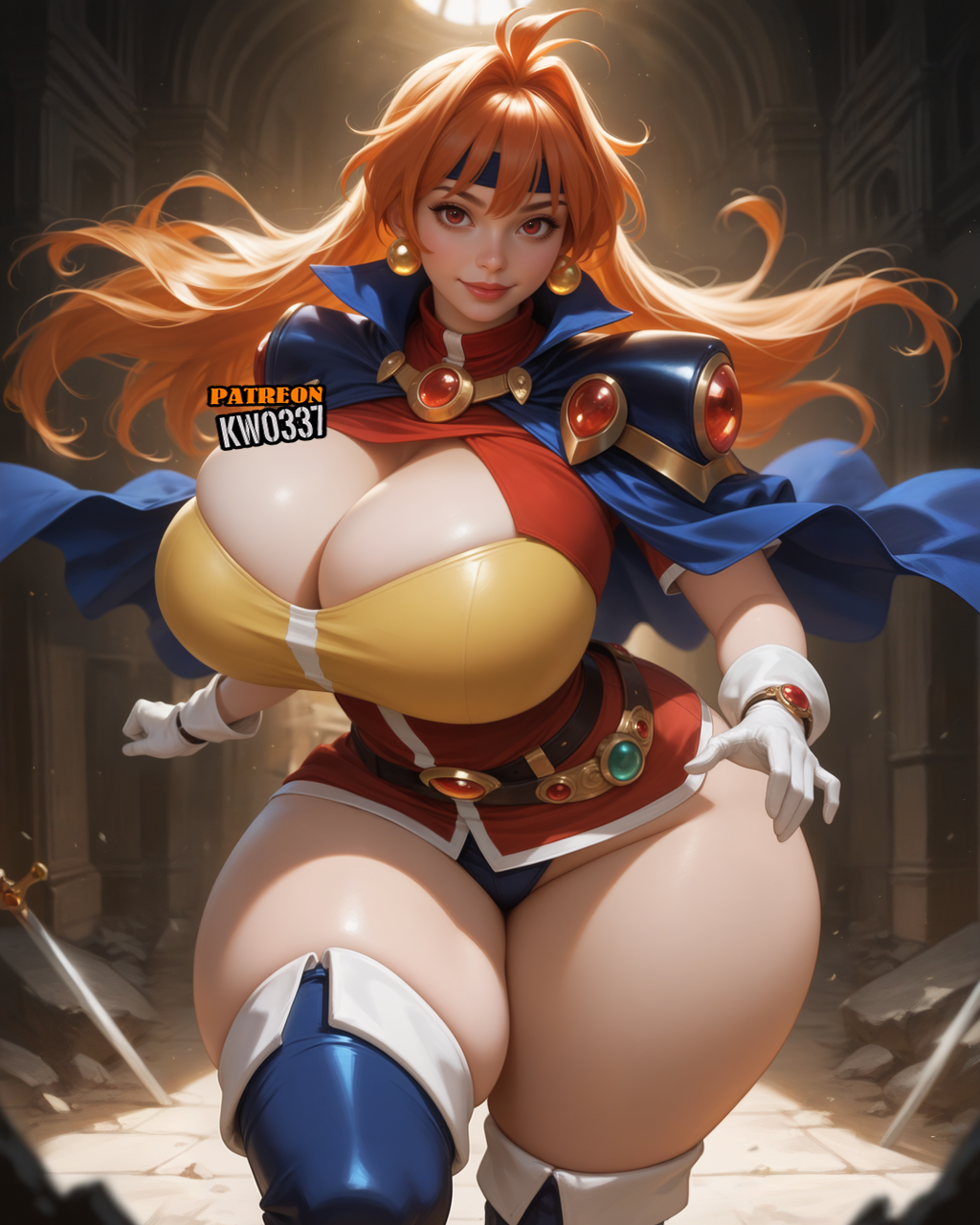 1female 1girls ai_generated big_breasts female kw0337 lina_inverse slayers solo solo_female