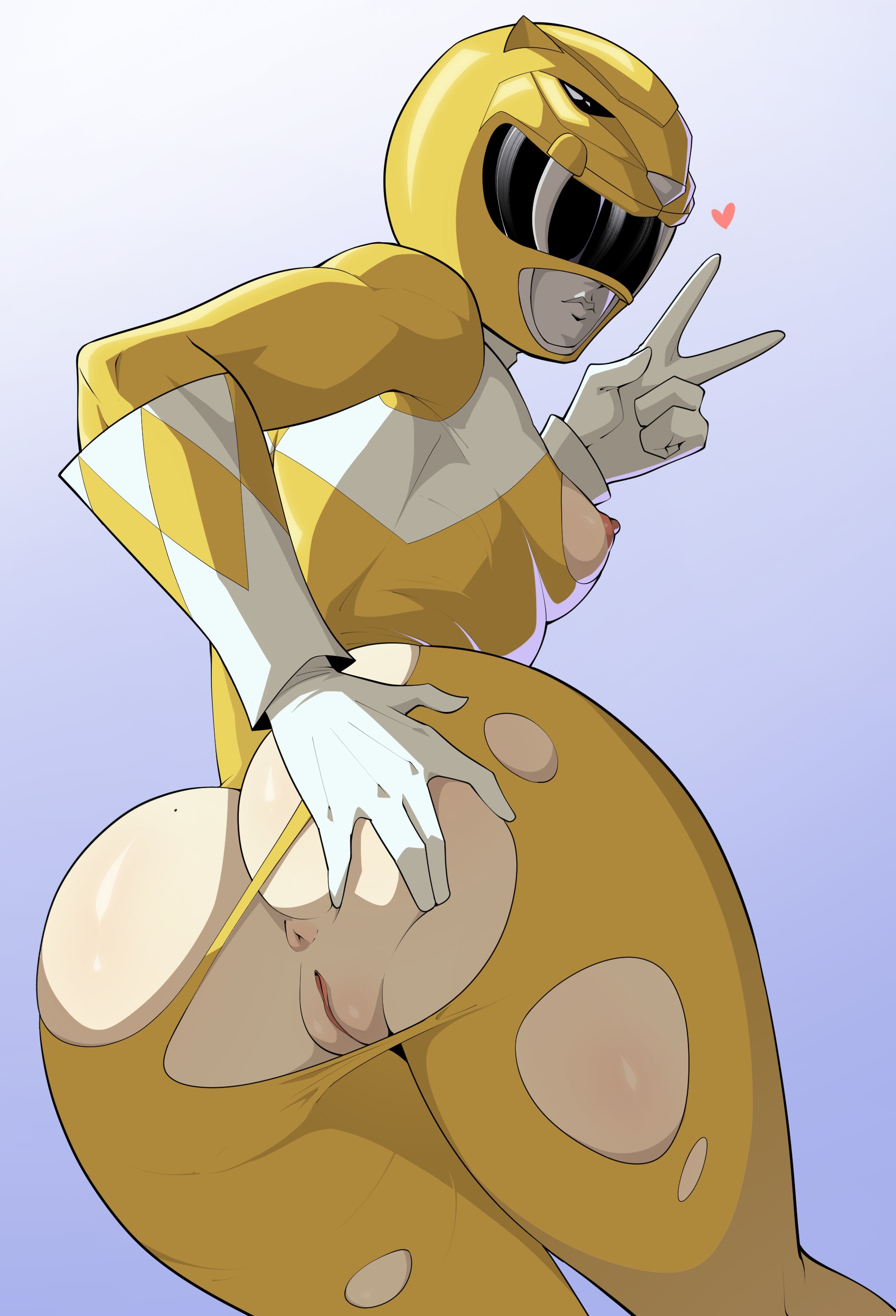 1girls, 2025, 2d, 2d (artwork), anal, ass, ass focus, ass grab, asshole, breasts, bubble ass, bubble butt, butt, butt focus, exposed breasts, exposed pussy, female, female focus, female only, gloves, grabbing own ass, helmet, heroine, huge ass, large ass, mighty morphin power rangers, monke brush, posing for the viewer, power rangers, pussy, small breasts, solo, spandex, superheroine, torn clothes, torn spandex, trini kwan, yellow ranger