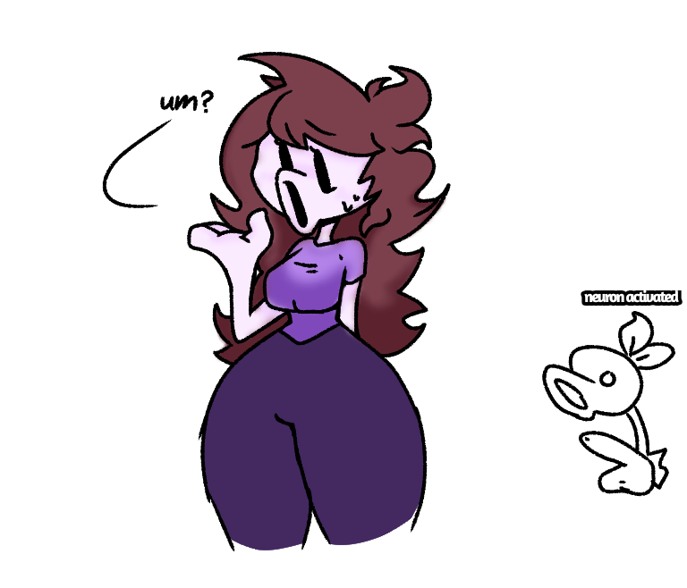 bineseeeeeek_(artist) erection jaiden jaiden_animations jaidenanimations neuron_activation_(meme) peashooter_(pvz) peashooter_jaiden plantie plants_vs_zombies thick_thighs