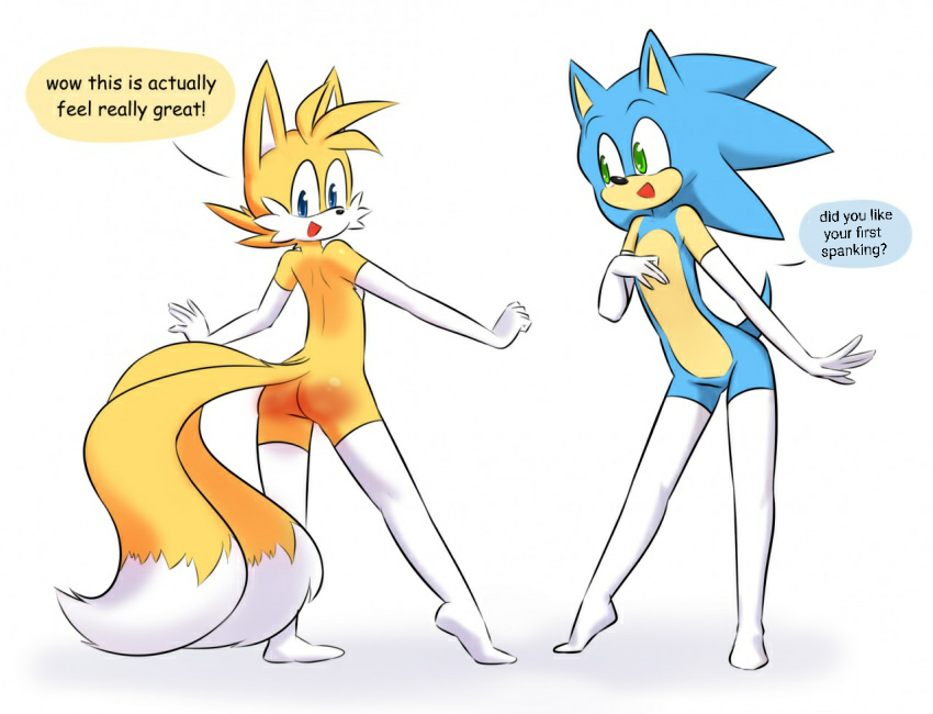 edit humanoid no_humans non-human non-human_only red_ass sonic_the_hedgehog spank_marks spanked_butt spanking sparkydb tails tails_the_fox