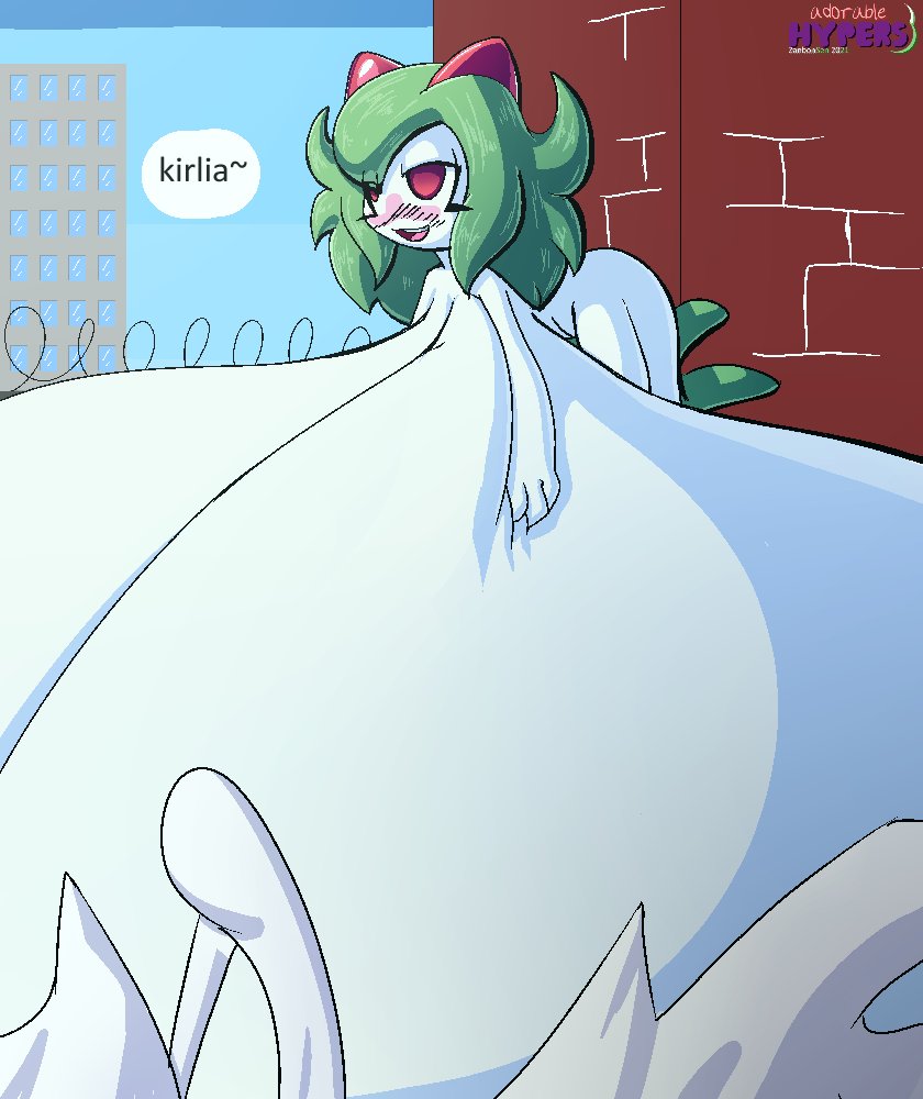 big_ass big_breasts breast_expansion breasts bubble_butt emillie_(zanbonsen) huge_ass huge_breasts kirlia lactating lactation pokémon_(species) pokemon pokemon_(species) zanbonsen