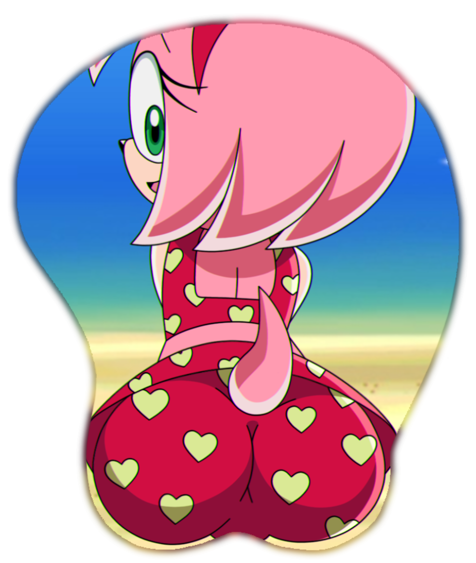 alternate_version_available amy_rose beach eyelashes female furry green_eyes hedgehog looking_at_viewer looking_back mousepad panties pink_body pov pov_eye_contact solo sonic_(series) sonic_the_hedgehog_(series) sonic_x swimsuit