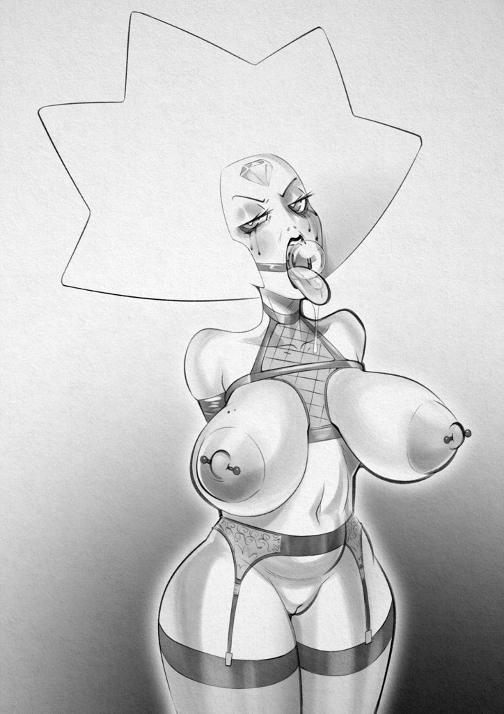 1girls, 2023, arms behind back, bondage, bound, bound arms, breasts, cartoon network, diamond authority, female, female focus, female only, fishnets, gem, gem (species), hips, lingerie, makeup running, mascara, mascara tears, pierced nipples, piercing, piercings, pussy, ring gag, running mascara, runny makeup, saliva, saliva bubble, saliva drip, steven universe, tagme, vagina, white diamond (steven universe), xu53r