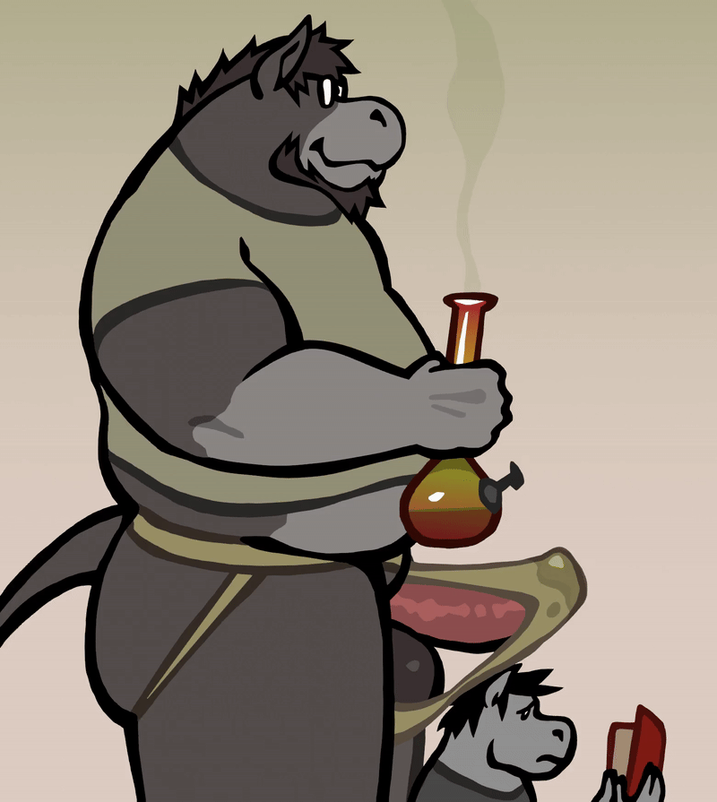 2d_animation animated anthro asinus ass balls beard big_penis bodily_fluids bong book bubble chunkolilt clothing corber_(chunkolilt) cum dirty_jockstrap disgusting distracting donkey drugs drunk drunk_bubble ears_up embarrassed equid equine eyewear facial_hair fat gay genital_fluids genitals glasses grinding hemlock high jockstrap leaking_cum live2d male male/male male_only mammal marijuana motion_tweening nerd penis questionable_consent reading rubbing shirt size_difference smoke solo substance_intoxication t-shirt tail tight_clothing topwear underwear