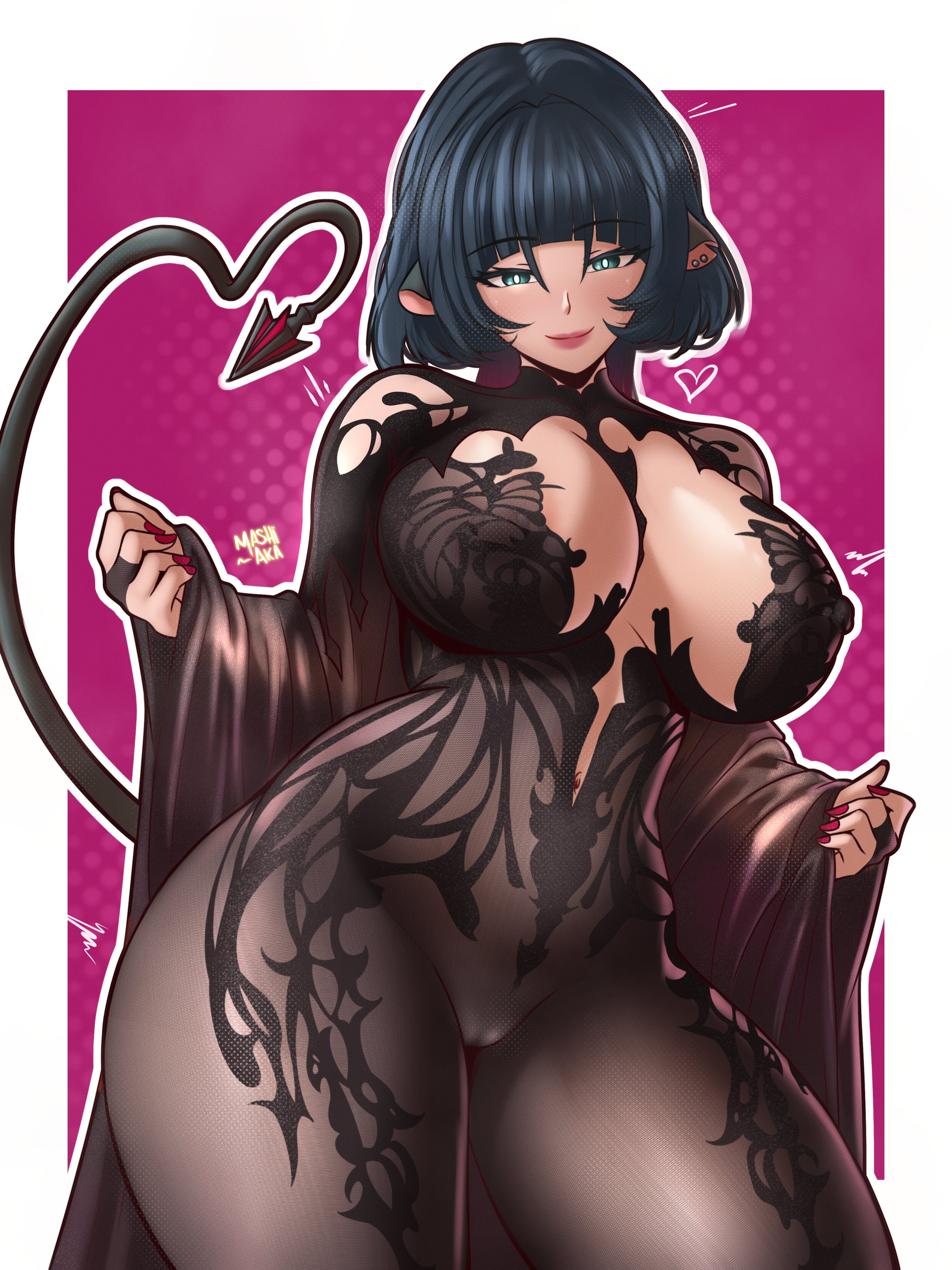 1girls, big breasts, breasts, busty, clothed, curvaceous, curves, curvy, curvy body, curvy female, curvy figure, curvy hips, female, female only, fully clothed, hips, hoyoverse, huge breasts, jane doe (zenless zone zero), large breasts, light skin, light-skinned female, mashiaka, mihoyo, nipple piercing, nipples, pierced nipples, piercing, rat, rat ears, rat girl, rat tail, red nails, tagme, zenless zone zero