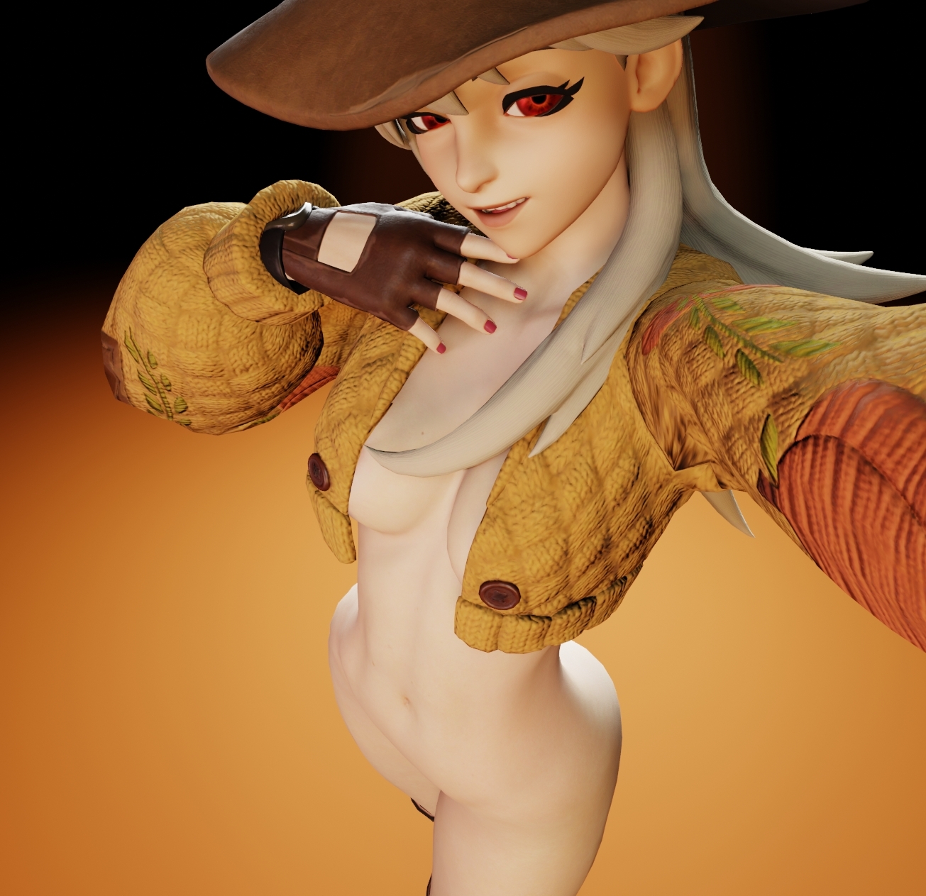 3d, female, fortnite, fortnite: battle royale, hat, lexa (fortnite), lexa hexbringer (fortnite), red eyes, tagme, thighhighs, wammy, witch hat, yellow jacket