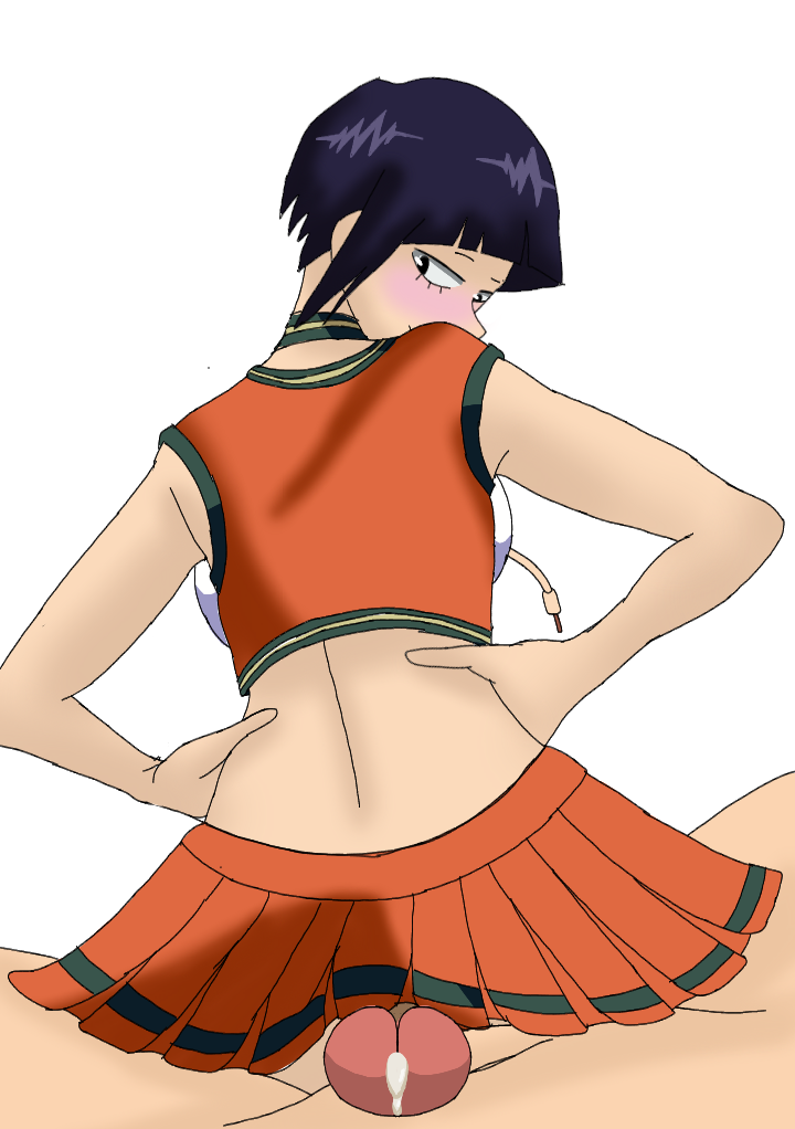 big_ass blonde_hair boku_no_hero_academia cheerleader cheerleader_costume cheerleader_outfit cheerleader_uniform denki_kaminari hero jiro_kyoka jirou_kyouka kaminari_denki kyoka_jiro kyouka_jirou my_hero_academia ograniczony one_girl one_man purple_hair sex sitting_on_penis tomboy yellow_hair