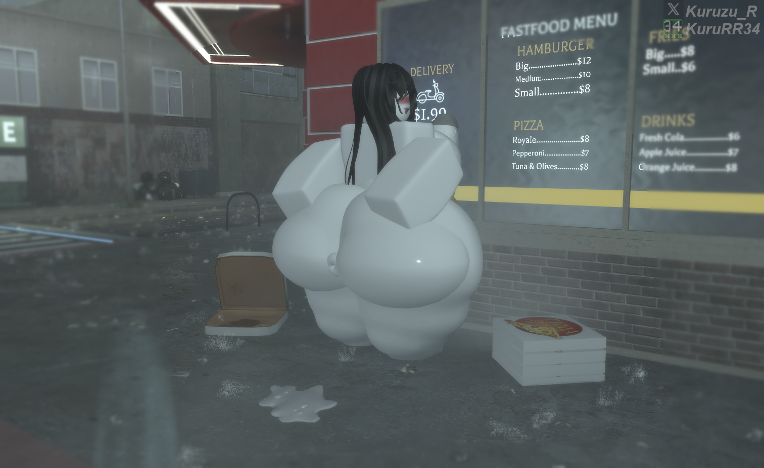 3d, ass, breasts, chubby, cock, donut anus, erect penis, fat, fat ass, futanari, grabbing ass, huge ass, huge breasts, intersex, kururr34, naked, penis, public nudity, roblox, robloxian, thick thighs