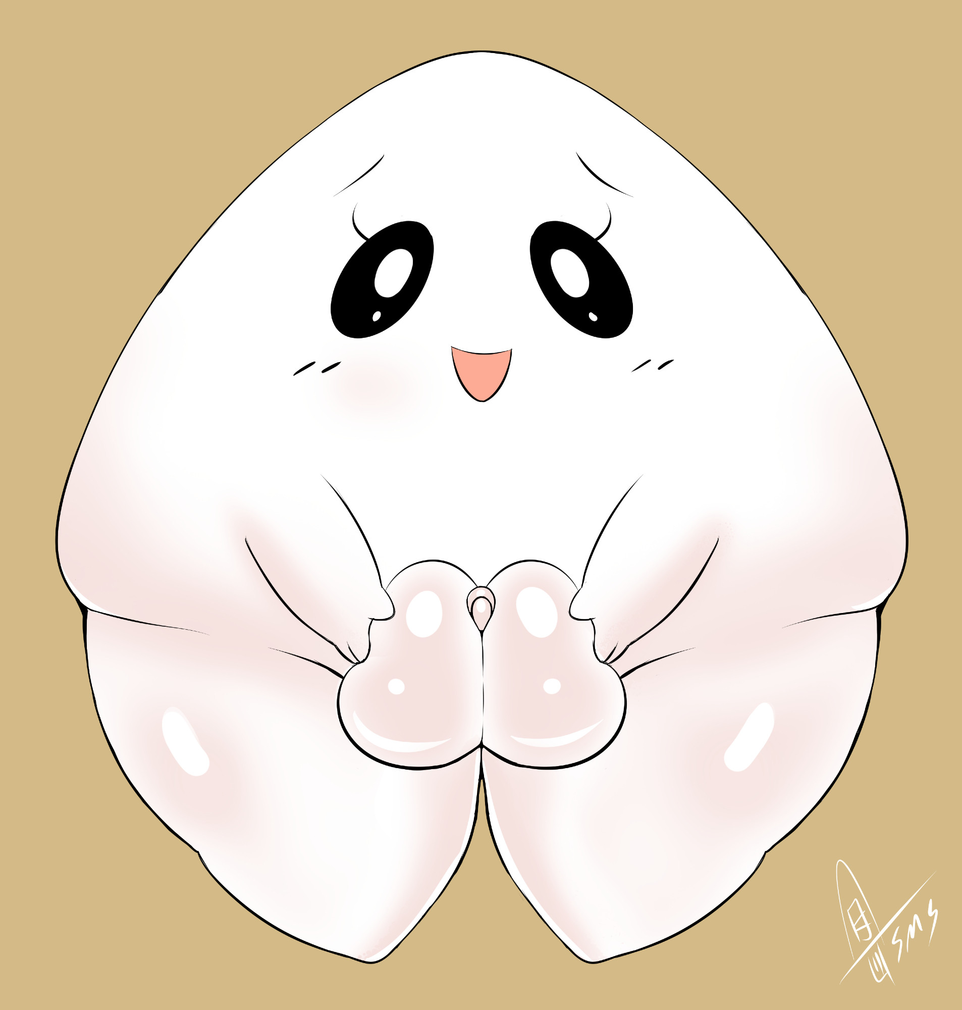 art trade, big pussy, clitoris, cute, exed eyes, female, pafu, pafu (exed eyes), plump labia, puffy pussy, pussy, pussy squish, supermoonshroom, waddling head