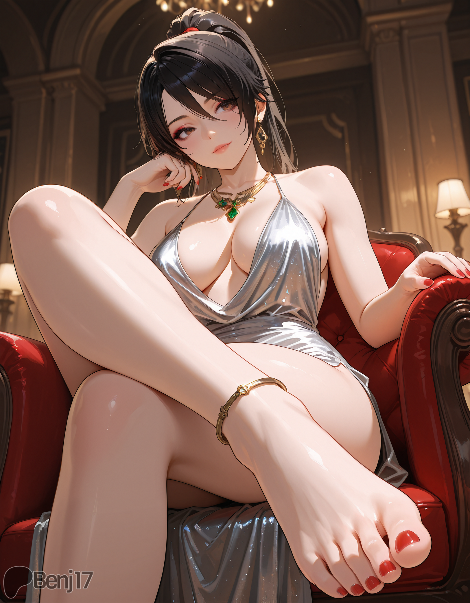 ai generated, anus, ass, balls, benj17, dead or alive, erection, feet, feet focus, feet up, female, foot fetish, male, momiji (ninja gaiden), navel, nipples, nude, nude female, penis, pussy, sex, soles, sweat, testicles, toes, uncensored, vagina, vaginal penetration, veiny penis