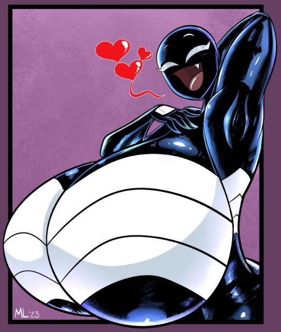 1girls 2023 ameizing_lewds arm_behind_head arm_up armpit_fetish armpits breasts breasts_bigger_than_head busty fang female female_only fully_clothed hand_behind_head hearts hyper_breasts looking_at_viewer marvel marvel_comics massive_breasts open_mouth original outside presenting presenting_armpit purple_background she-venom she-venom_(ameizing_lewds) smiling smiling_at_viewer solo spider-man_(series) symbiote tagme upper_body venom venom_(marvel)