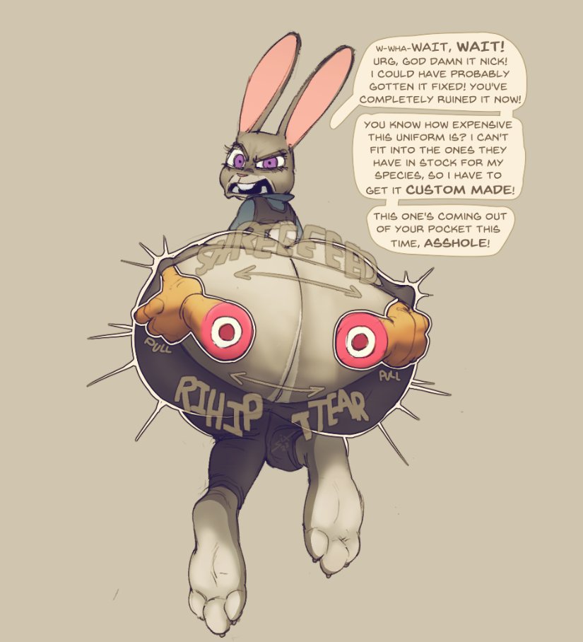 angry, angry face, anthro, ass, ass bigger than head, ass focus, ass window, behind view, big ass, big butt, bubble ass, bubble butt, clothing, dialogue, disembodied hand, english text, female, female focus, furry, huge ass, hyper bimbo, judy hopps, looking at viewer, looking back, looking back at viewer, mostly clothed, rabbit, rabbit humanoid, ripped clothing, ripped pants, ripping clothing, sixsidesofmyhead, tagme, tearing open bottoms, text, zootopia