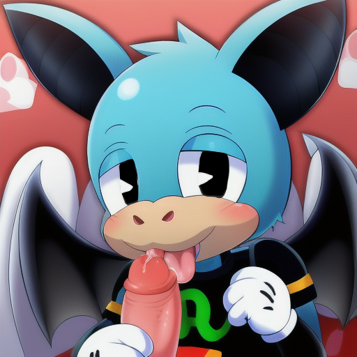 1boy ai_generated anthro bat bat_wings blue_fur chiropteran gloves headshot_portrait looking_at_viewer mammal pac-man_eyes penis solo toontown_bat toontown_corporate_clash toontown_online toony